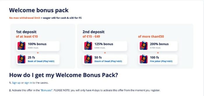 Vulkan Vegas bonus