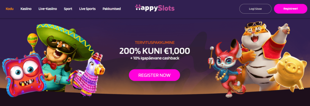 Tervitusboonus 200% boonus kuni 1000 eurot