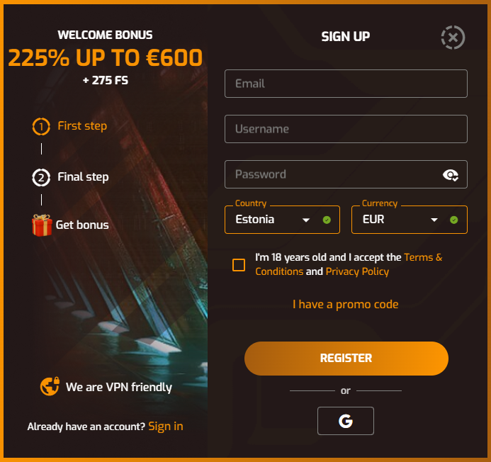 Hugo Casino Регистрация