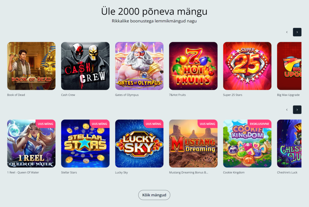 Nutz online kasiinos mängud