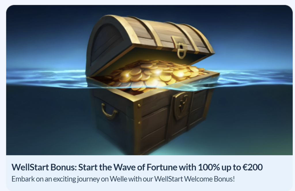 Welle casino Tervitusboonus 100% kuni 200€